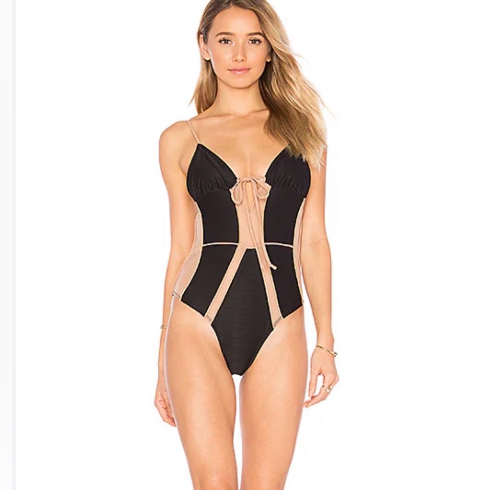For Love And Lemons Black and Tan One Piece